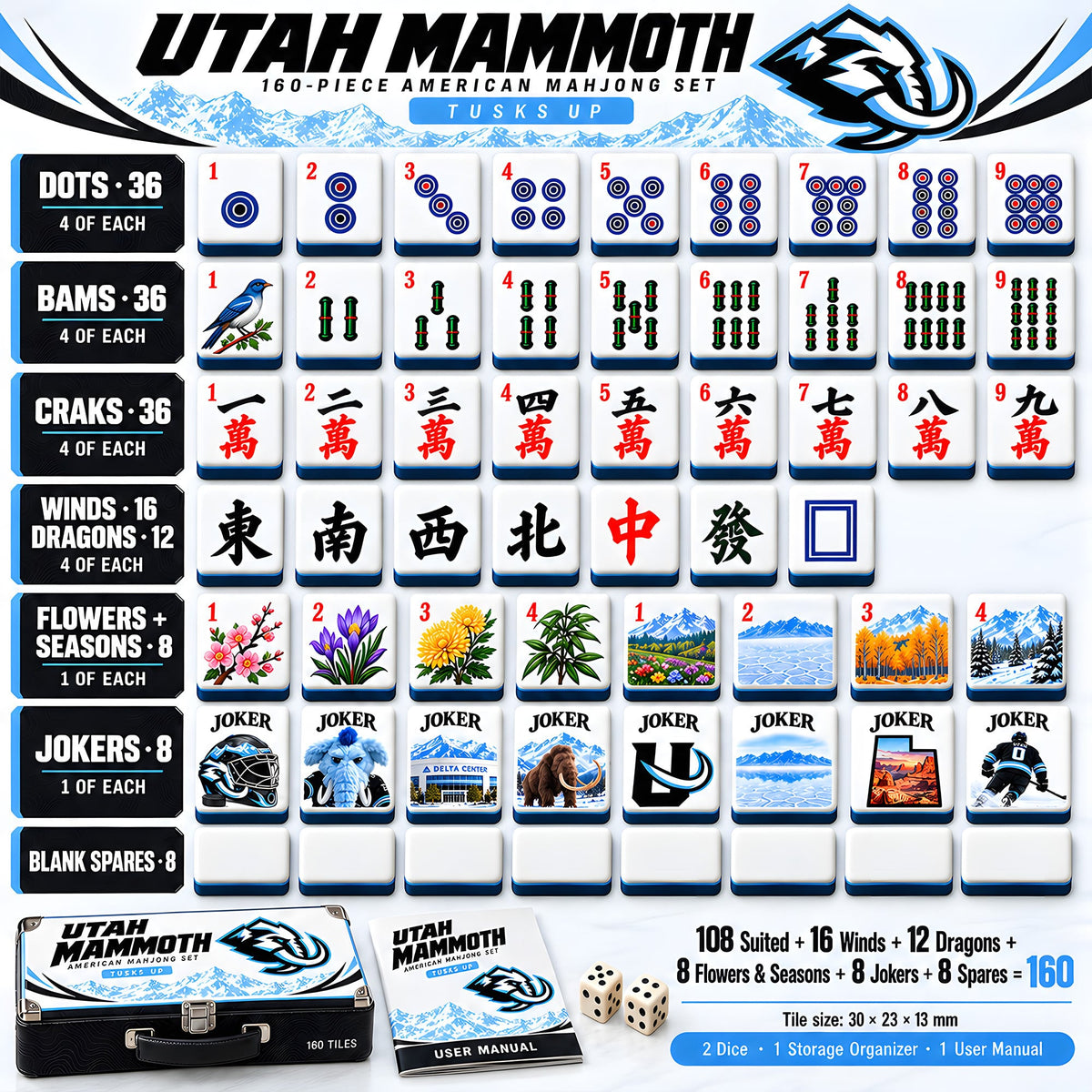 Premium UTMM Mahjong Tiles Set PVNA