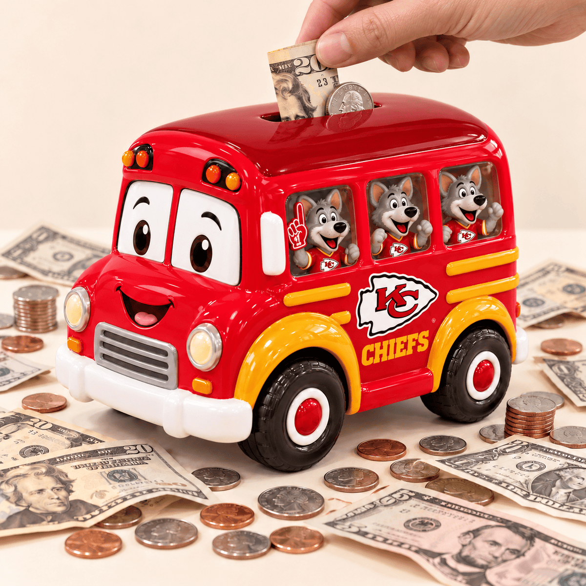 KCC School Bus Piggy Bank DNBN
