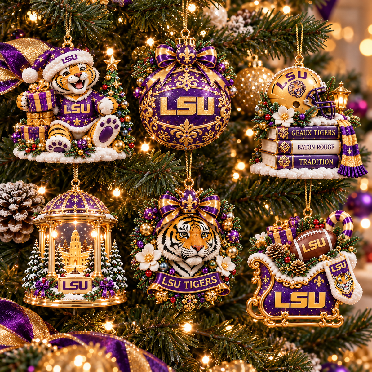 LSU Premium Christmas Keepsake Collection NTNA