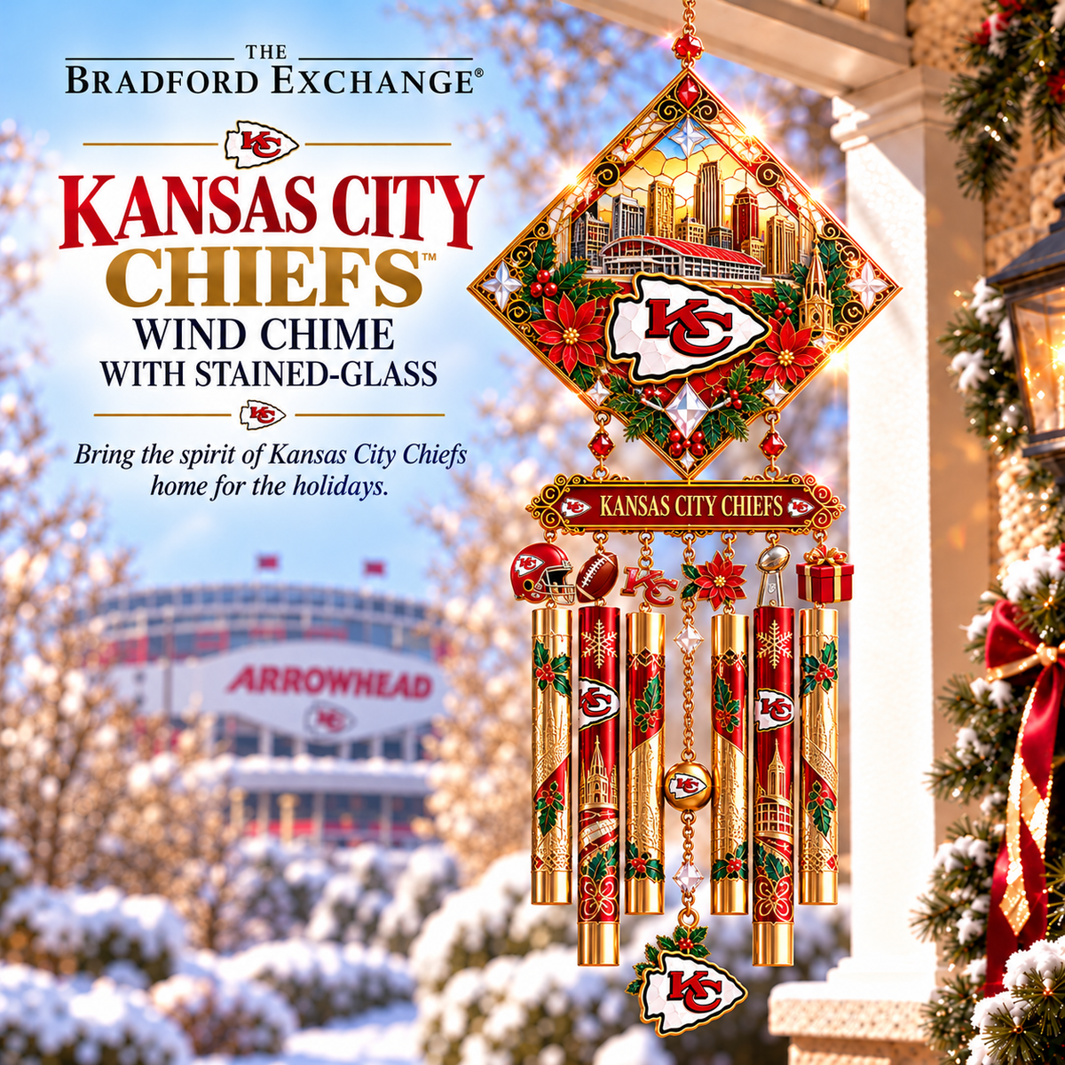 KCC Premium Christmas Stained Glass Wind Chime NTNA