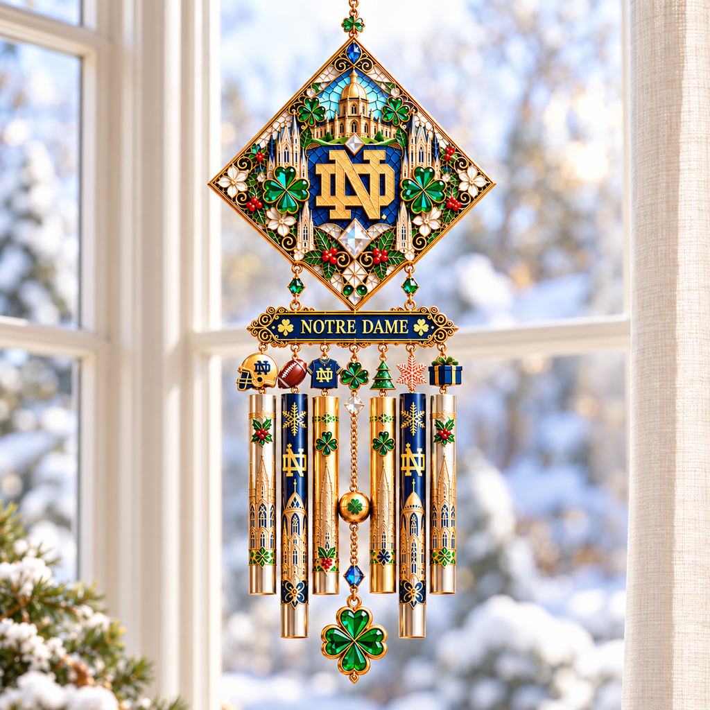 NDFI Premium Christmas Stained Glass Wind Chime NTNA