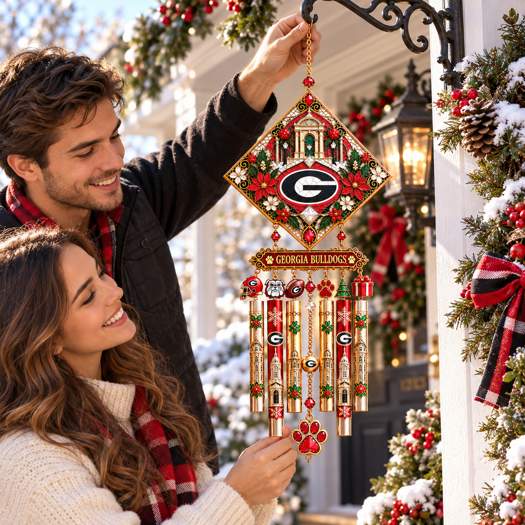 GGBD Premium Christmas Stained Glass Wind Chime NTNA