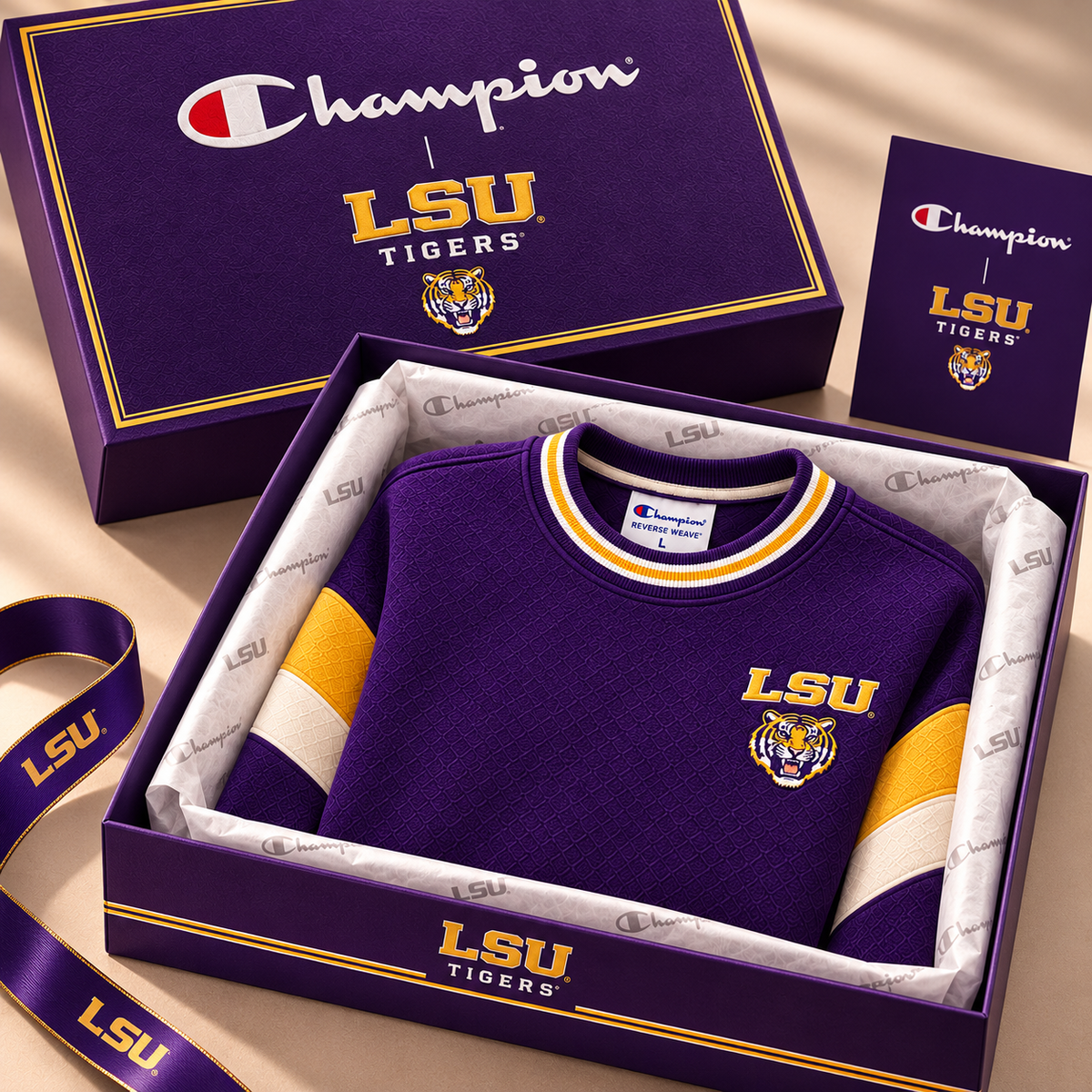 LSU Premium Embroidered Crewneck Sweatshirt BMD