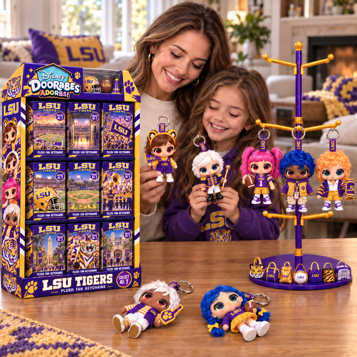 Premium LSU Plush Keychain Collection NTVA