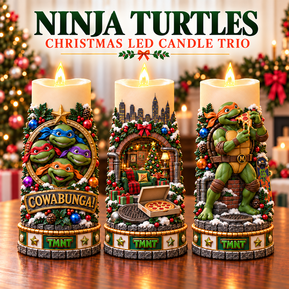 Premium NJT Sculptural LED Candle Trio NTVA