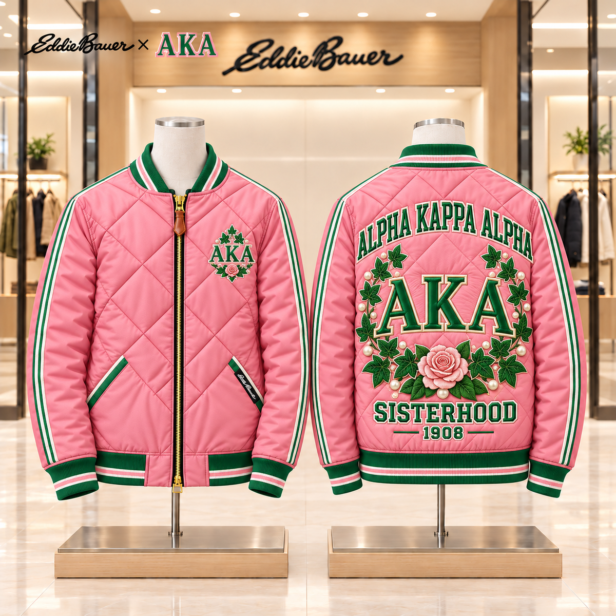 AKA Premium Classic Quilted Bomber Jacket TMH