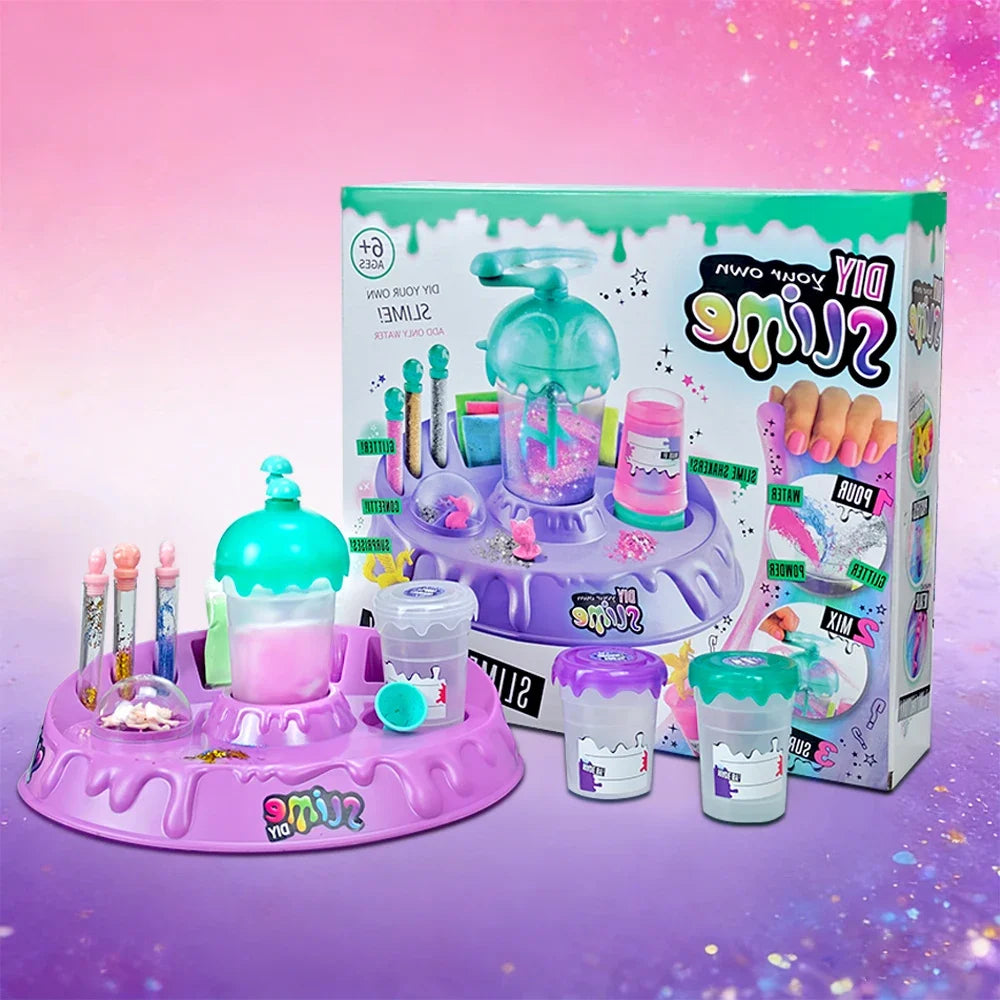IY Crystal Slime Shaker Cup Set Magical Slime Shaker Powder Fluffy Slime Kit Handmade Educational Stress Relief Toy Princess Sty