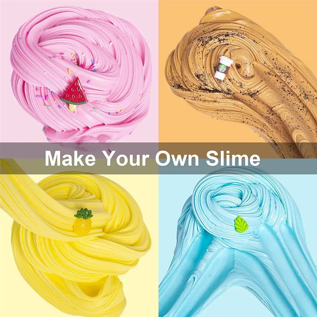 70ml Fruit Slime Blue Slime 12pac Kit Butter Slime Cloud Slime Fluffy DIY Kit for Girls and Boys Decompression Soothing Toy