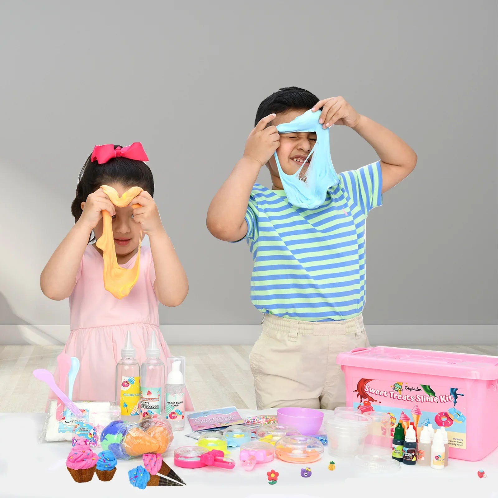 Sweet Treats Slime Kit Diy Foaming Glue Fake Water Slime Girl Bubble Set Crystal Mud Safety DIY Ice Cream Squishy Toy with Box